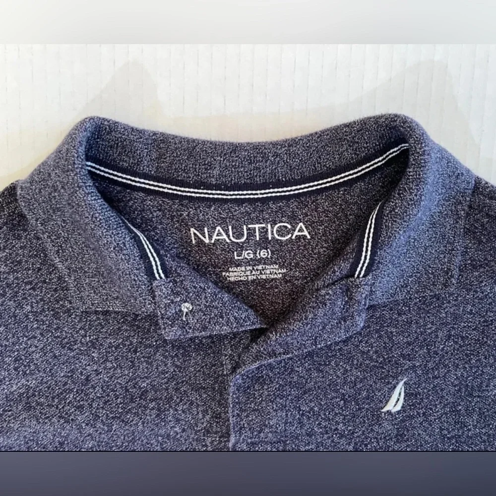 Nautica Little Boy’s Dark Blue Set Sail Pique Polo size L/G 6 - Picture 8 of 8